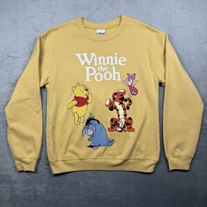 Disney Sweatshirt Women's S Yellow Winnie The Pooh Crewneck Vintage Y2K 90s